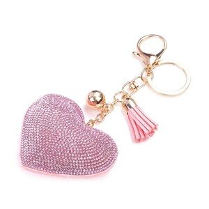 Heart Shaped Rhinestone Keychain/Bag Charm